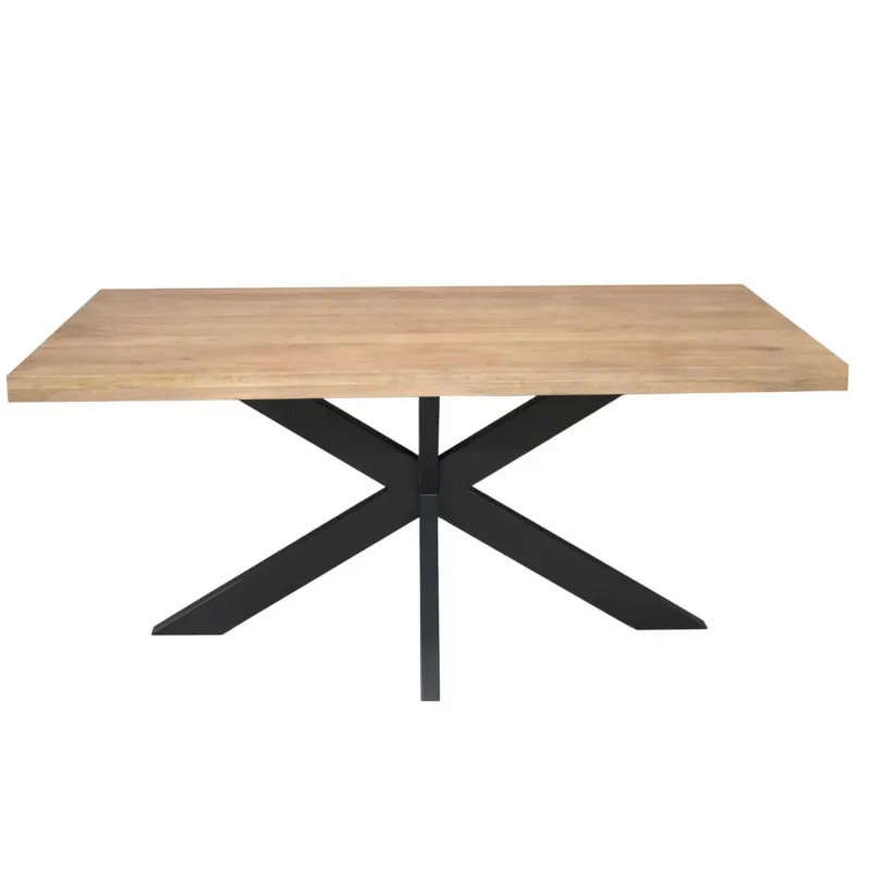 Esszimmertisch – Rechteckiges Design, Mangoholz, Metallgestell – Dakota | Starfurn