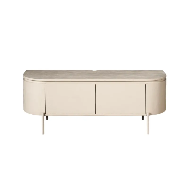 TV-Möbel - Mangoholz Sand, Schwebendes Design, Zwei Türen, 120 cm – Excellent | Starfurn