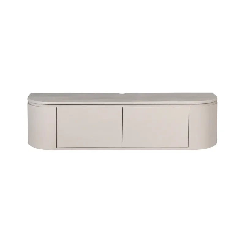 TV-Möbel - Mangoholz Taupe, Schwebendes Design, Zwei Türen, 120 cm – Excellent | Starfurn