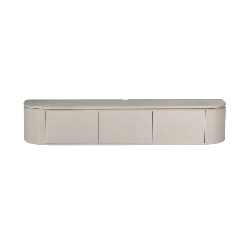 TV-Möbel - Mangoholz Taupe, Schwebendes Design, Drei Türen, 160 cm – Excellent | Starfurn