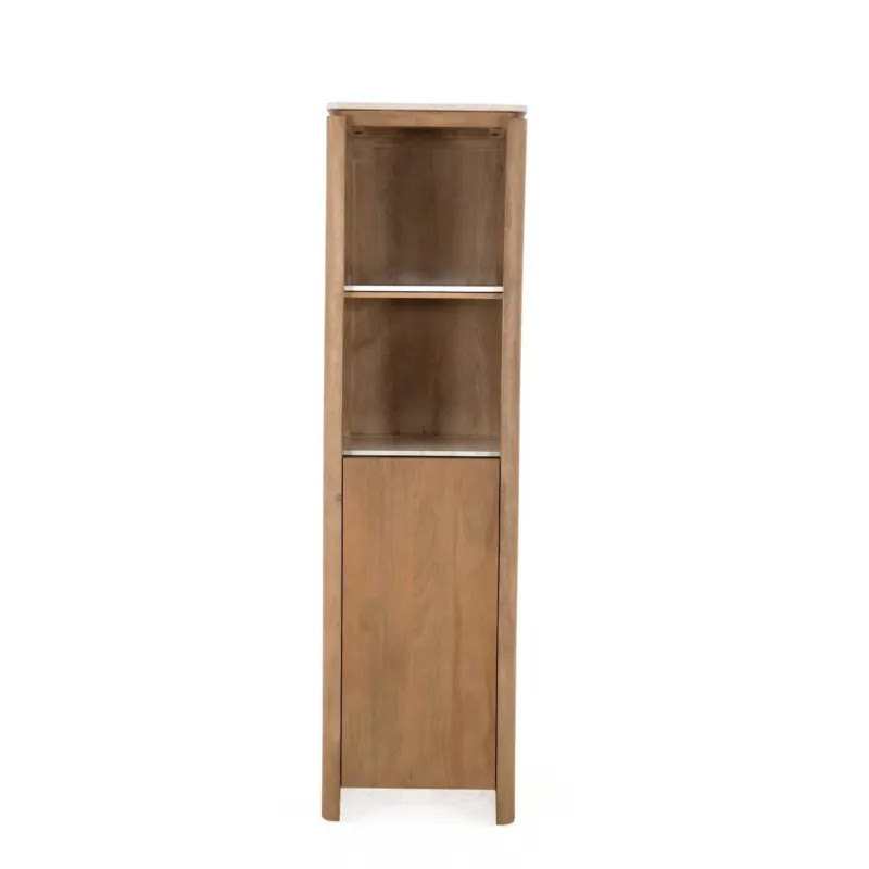 Bücherregal – FSC Massives Mangoholz, Natur Finish, Vertikales Holzdesign - Dallas | Starfurn