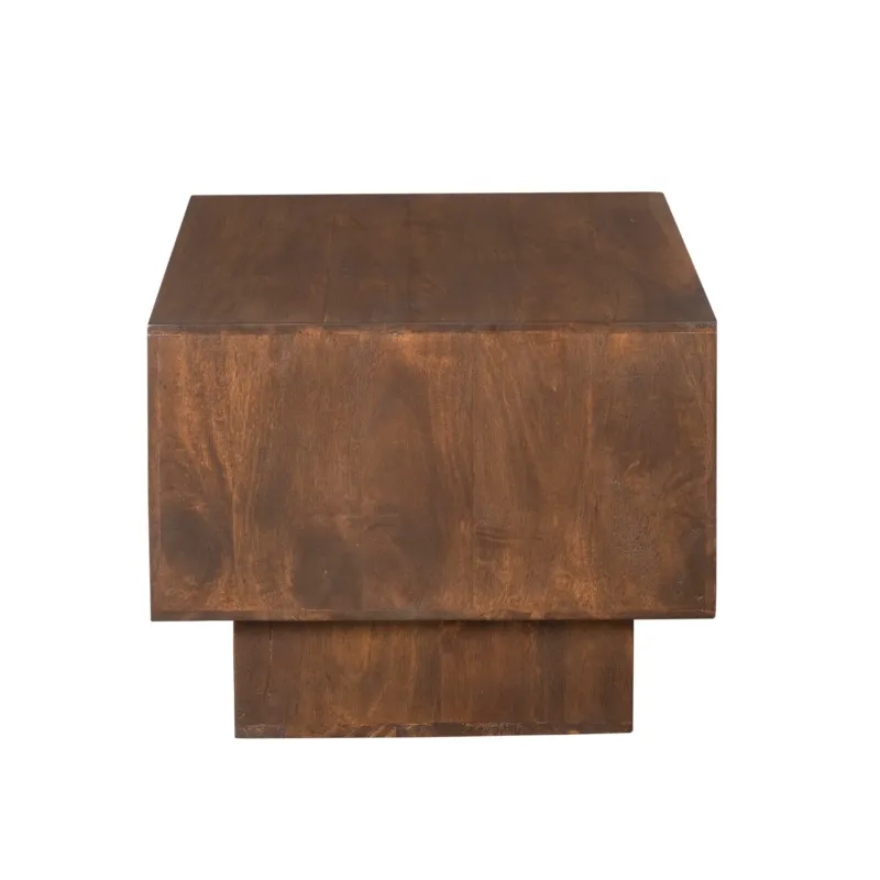 Couchtisch - Mangoholz Braun, Quadrat Form, Kompakt Design – Livia | Starfurn