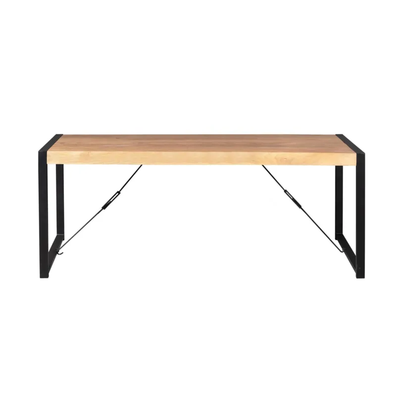 Esszimmertisch – Rechteckiges Design, Naturfarbe, Mangoholz – Britt | Starfurn