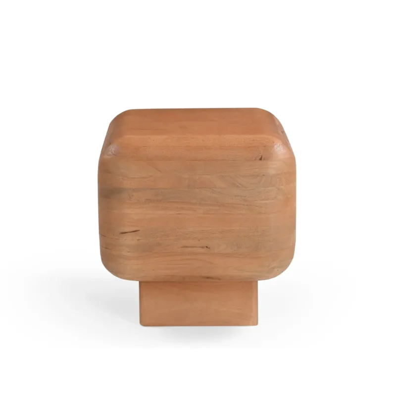 Beistelltisch – Natur Mangoholz, Abgerundete Ecken, Massives Design, 45 cm - Fedde | Starfurn