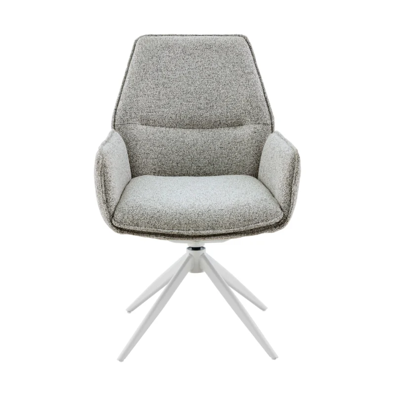 Esszimmerstuhl – Stoff Polsterung, Drehfunktion, Armlehne, Beige Farbe - Hera | Starfurn