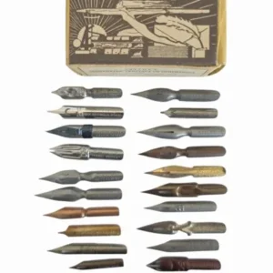 26 antike Schreibfedern in Box - Vintage