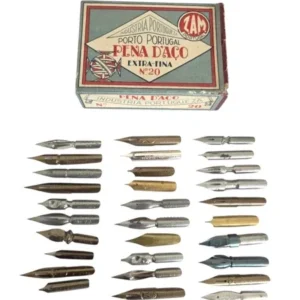 30 antike Schreibfedern in Box - Vintage