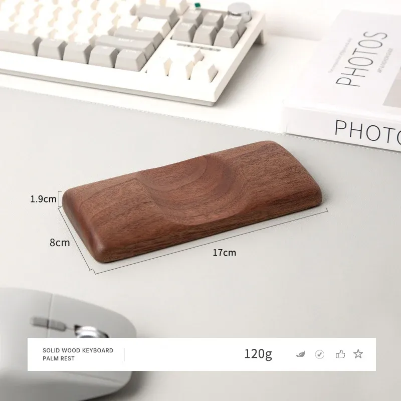 Solid Wood Mouse Wrist Rest – Gaming & Desk Ergonomic Hand Support | Walnut or Cherry Walnut