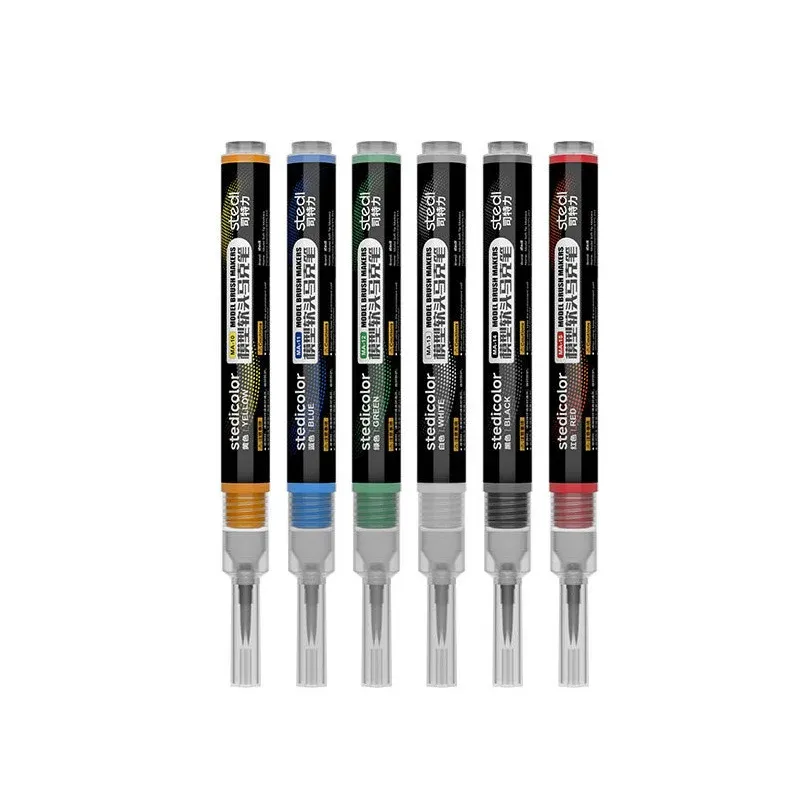 Stedi Water-Based Nylon Brush Markers 6 Colors for Gunpla & Figure Painting