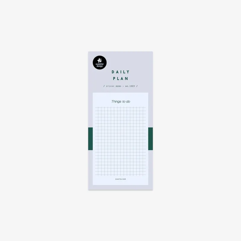 Daily plan notepad with grid layout and 'Things to do' text on a white background