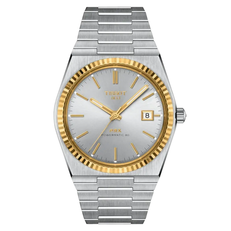 Tissot PRX Powermatic 80 Stahl & 18K Goldlünette Herrenuhr - T931.407.41.031.01