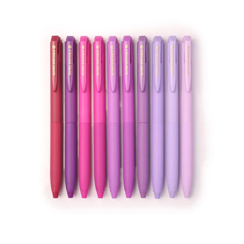 Colored Gel Pen - Taro Milk Tea - 0.5 mm - Set of 10