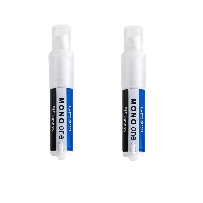 Tombow MONO One Eraser Pen – Limited Edition Lipstick-Style Twist Eraser (2-Pack) 2 Stripe