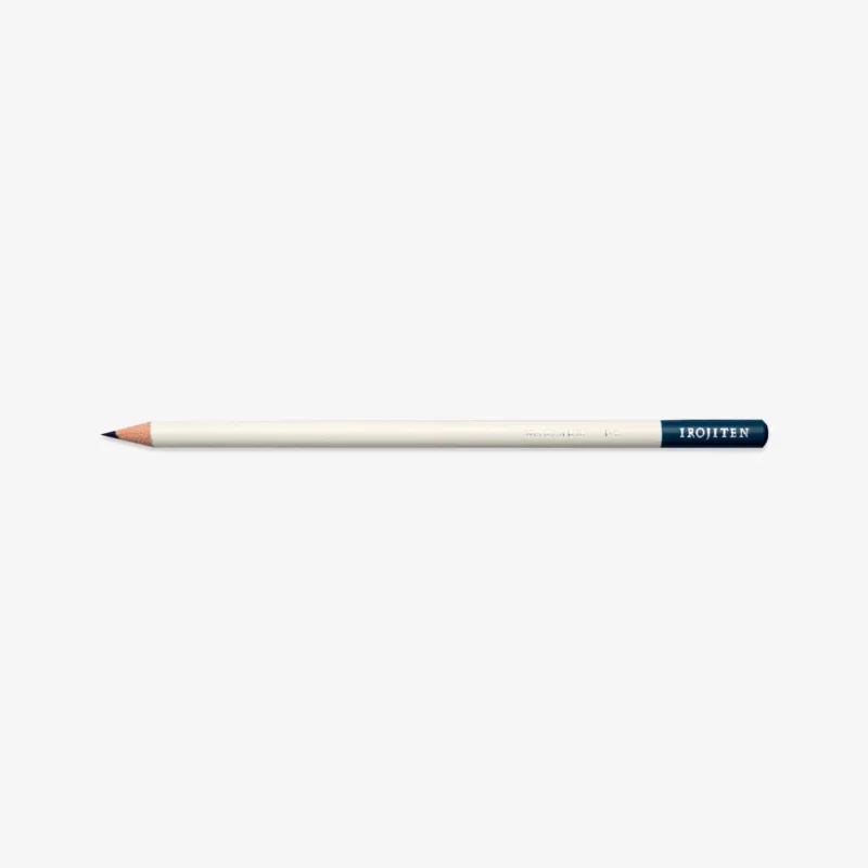 White pencil with Midnight blue tip on a white background