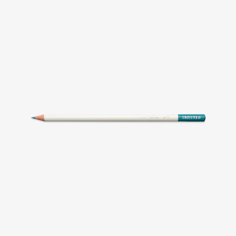 White pencil with blue tip on a white background
