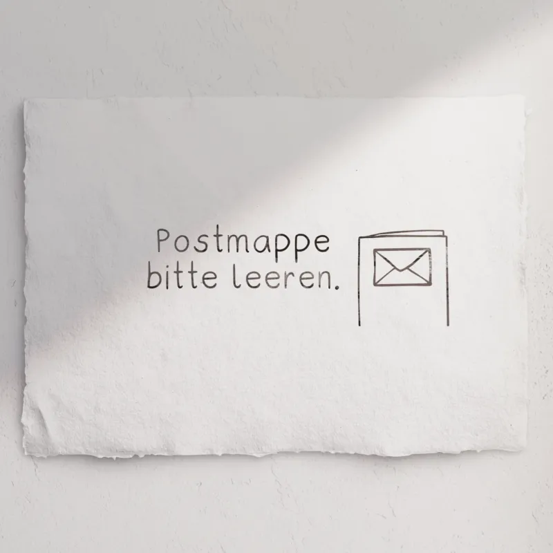 Stempel 'Postmappe bitte leeren' - Schulstempel