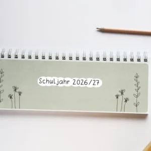 Tischplaner Pflanzen Leinenoptik - Schuljahr 2026/2027