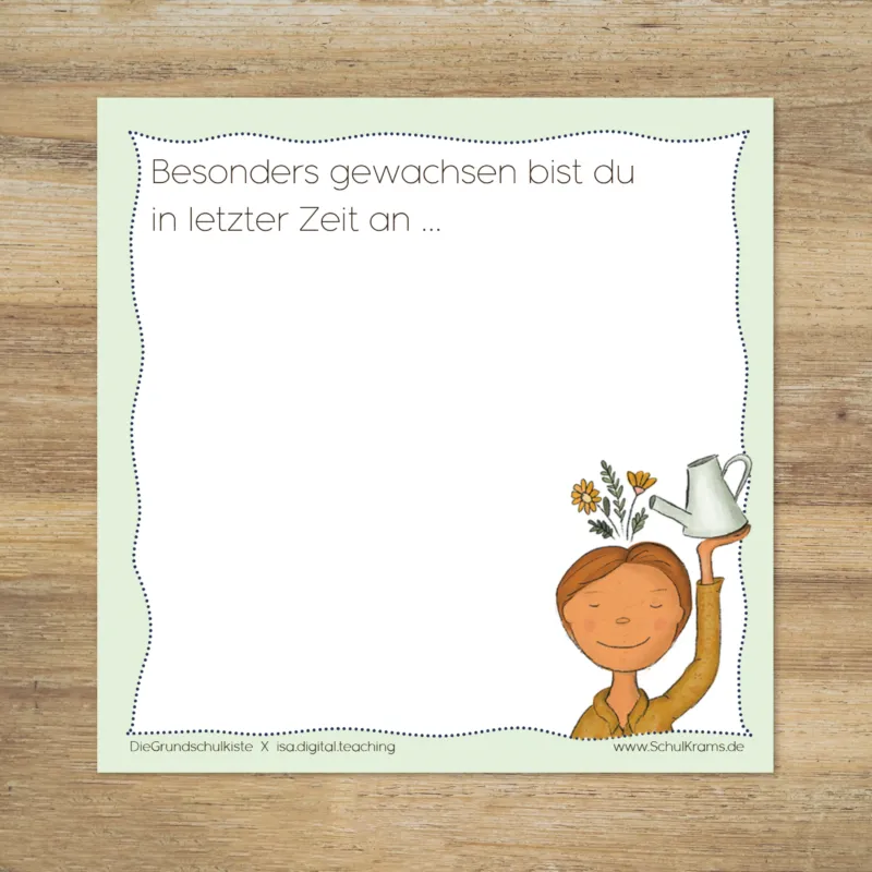 Haftnotiz 'Besonders gewachsen bist du in letzter Zeit an ...'
