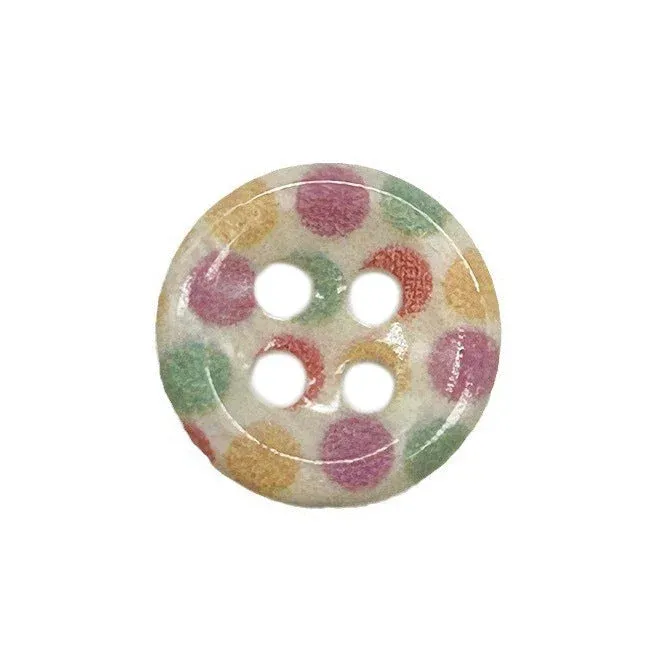 11.5mm Ethnic Style Vintage Round Colorful Dotted Pearl Shell Buttons 30pcs