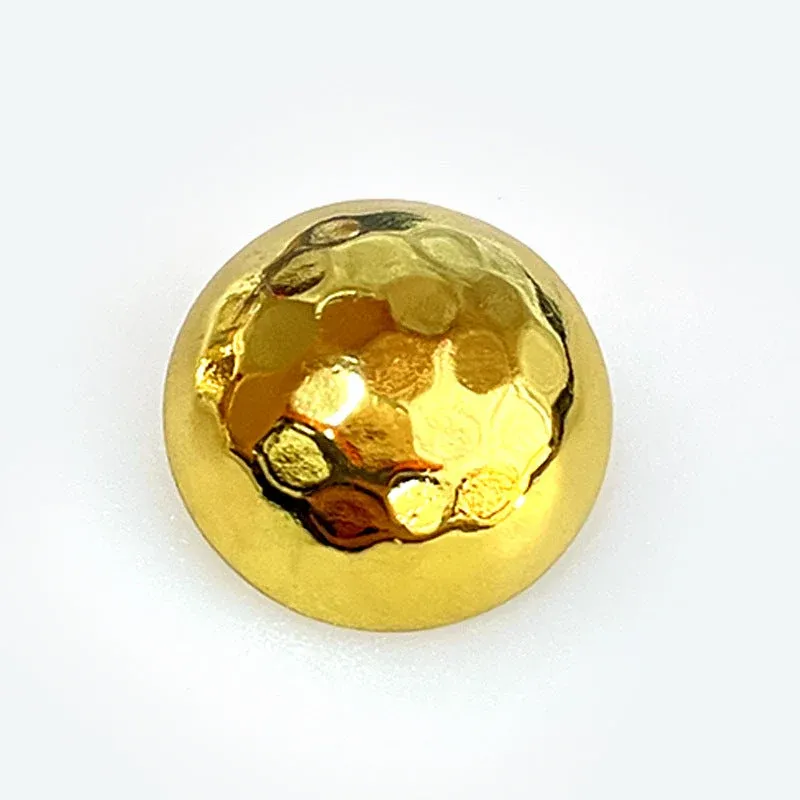 Mushroom-Shaped Gold and Silver Shiny Metal Buttons with Shanks 50pcs