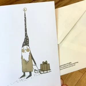 Weihnachtskarte Wichtel gold-schwarz (Kunga /Kettcards)