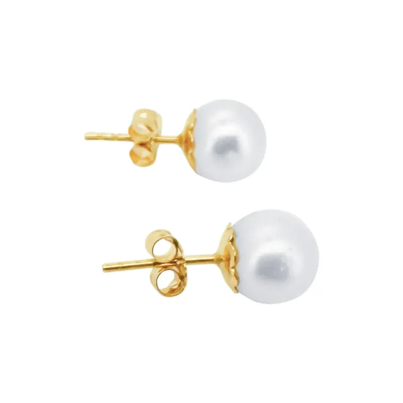 Perlen Ohrstecker Gelbgold 6-6.5 mm für Damen - GPG-665