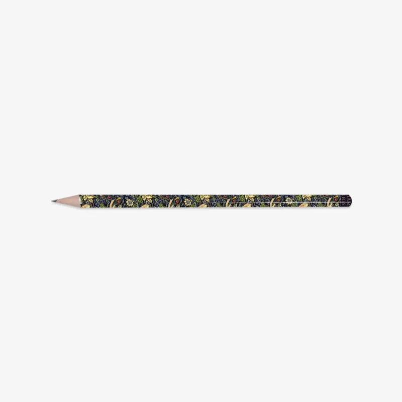 Pencil with a decorative black and gold design
