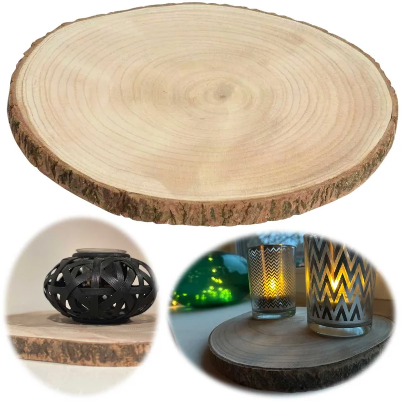 KI-generiertes Bild XL Rindenbrett Baumscheibe Rund Holz Ø 30cm Astscheibe Rindenscheibe
