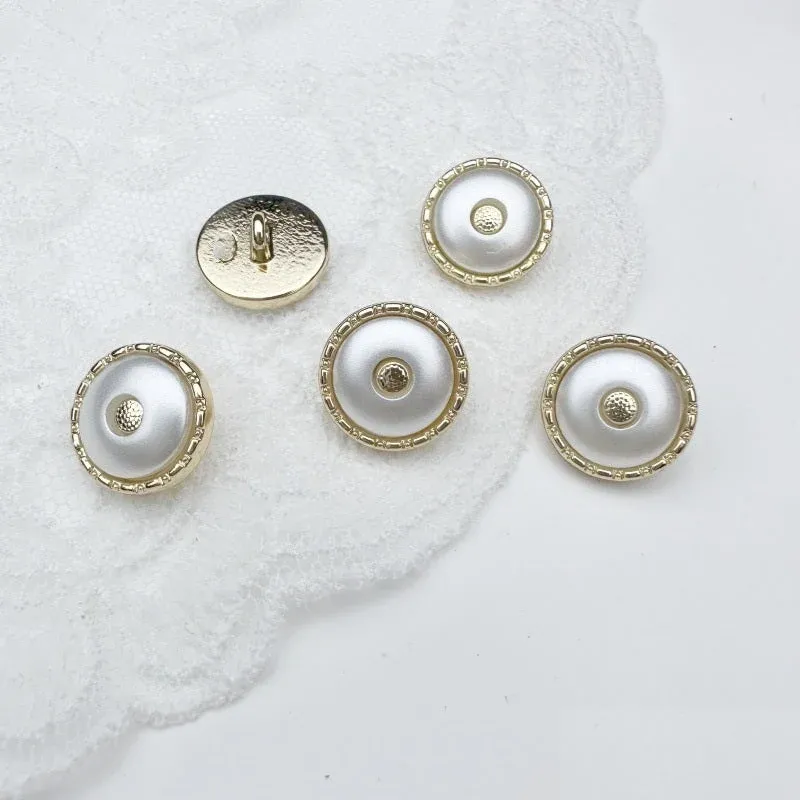 12.5MM Gold-White/Silver-Black Round Resin Alloy Shank Buttons 20pcs 20 Gold White