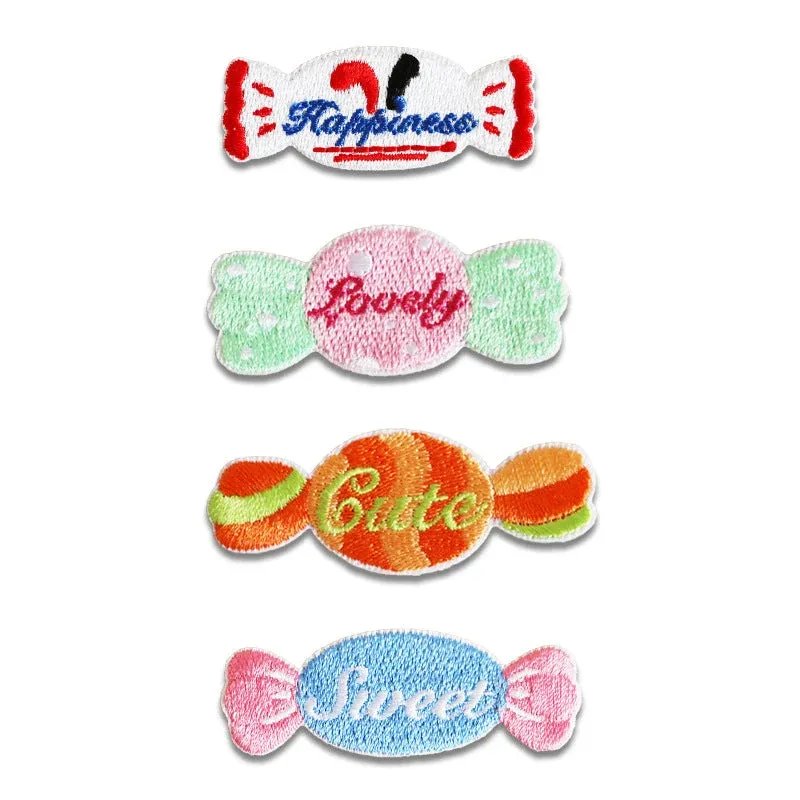 55mm Candy Self-Adhesive Embroidered Patches 8 Pack(4 Colors)