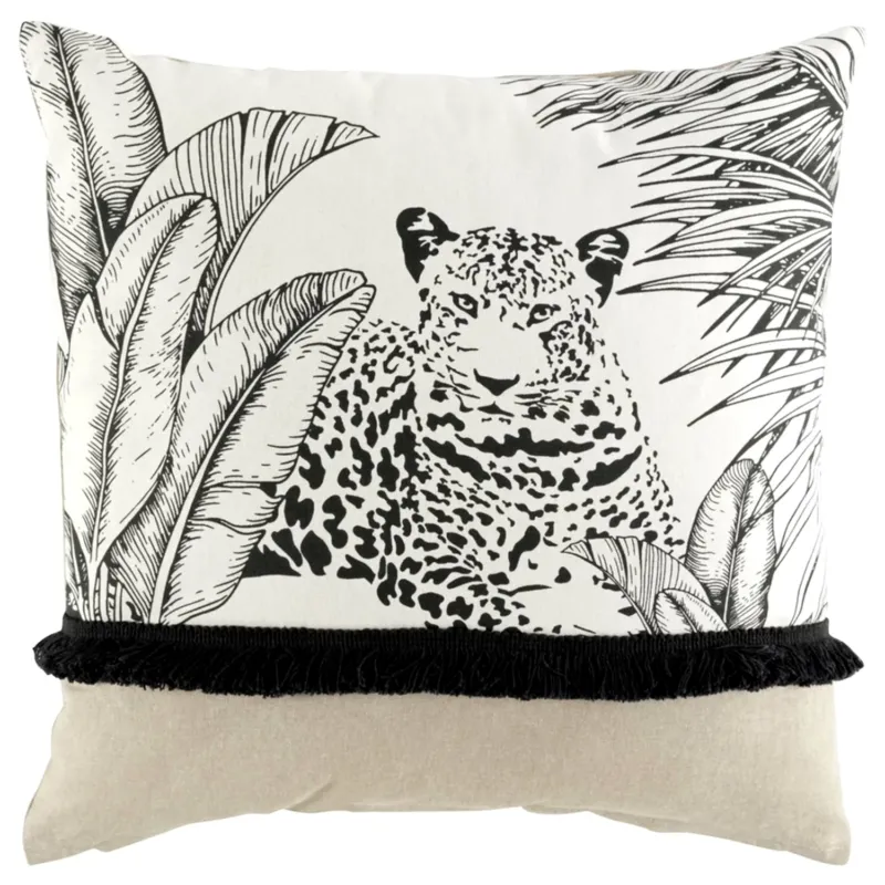 Kissen mit INlet Leopard weiß schwarz