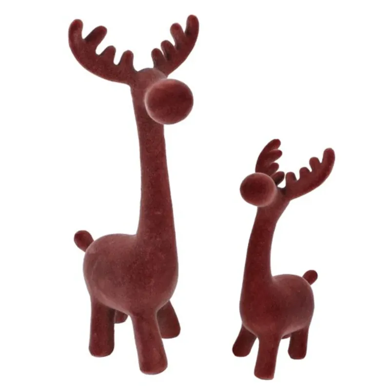 2er Set Deko Rentier modern Taupe Braun oder Grün modern Weihnachtsdeko Dekorentier