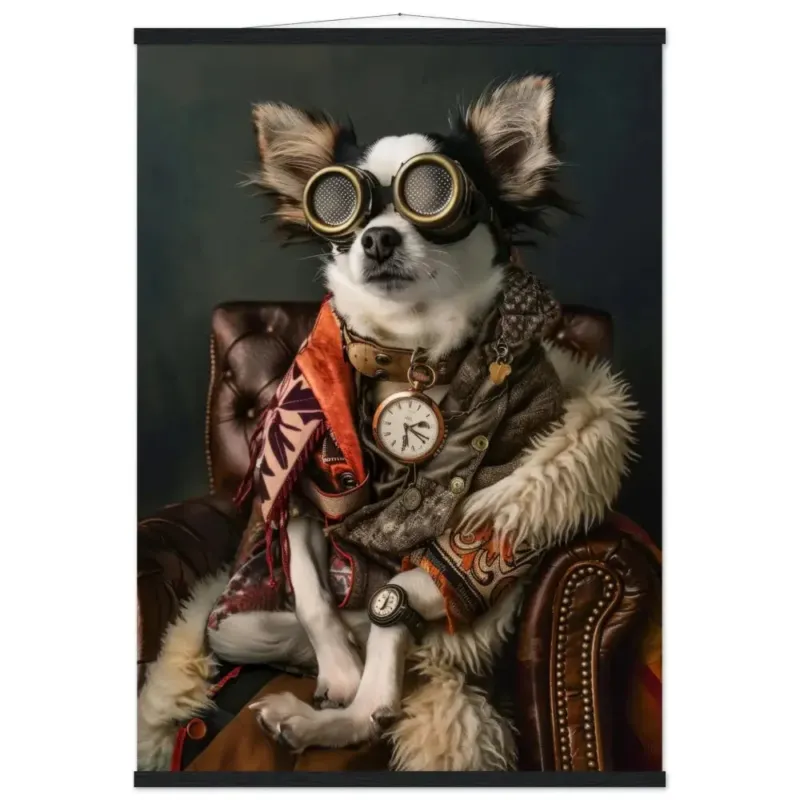 Schulposter – Japan-Chin Motiv, Steampunk-Kunstmotiv, Magnetische Holzaufhängung | St Tropez Art