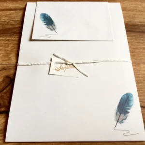 Briefpapier-Set 12xA4 "Feder blau"