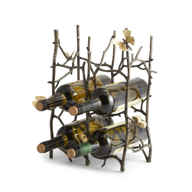 Butterfly Ginkgo 6-Bottle Wine Rack by Michael Aram