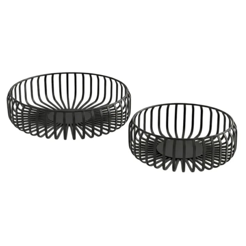 2er Set Dekoschale Metall Schwarz Modern Drahtschale Drahtkorb Obstkorb Aufbewahrung Schale