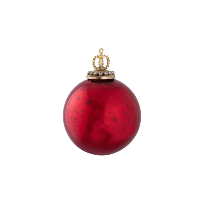 Christbaumschmuck - Theon Red, Fassung als Krone 10.0 x 10.0 x 10.0 cm Rot von PTMD - Esszett Luxury | Stilvolles Wohnen mit Charakter