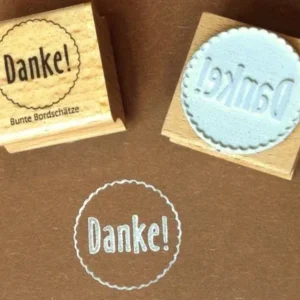 Stempel von Bunte Bordschätze 3x3cm Danke!
