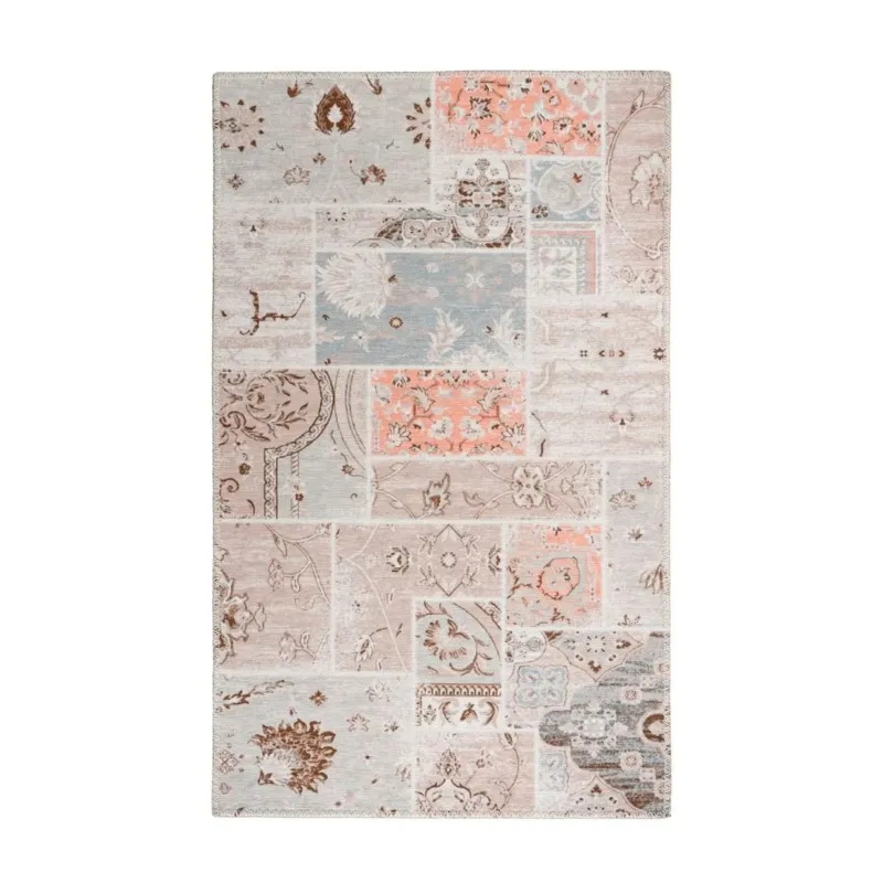 Teppich – Patchwork Muster, Vintage Design, Florale Ornamente, 160 x 230 cm - Person 225 | Kayoom