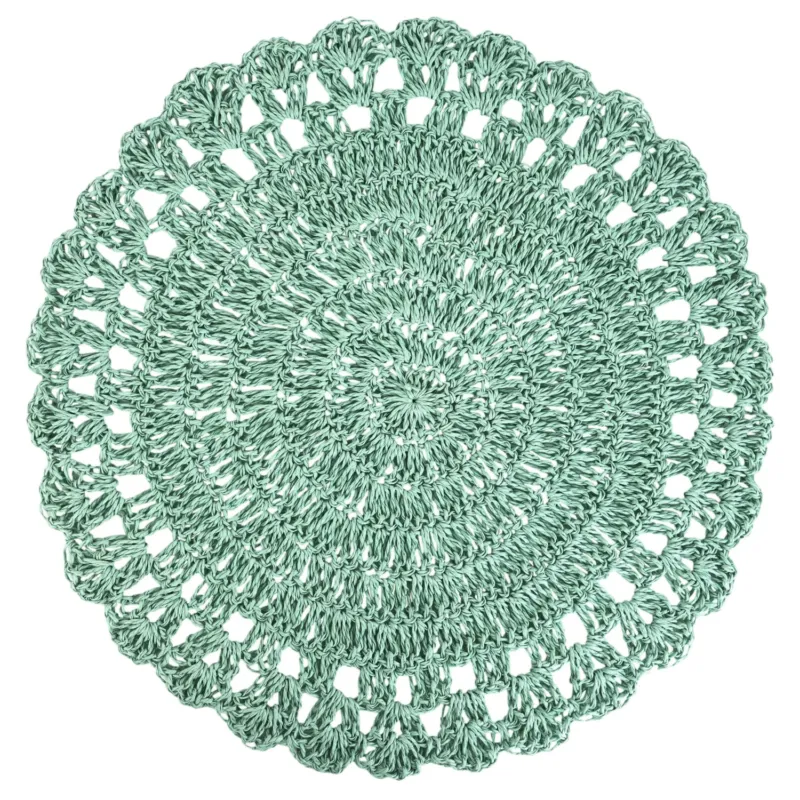 2er Set Platzset Grün Raffia 38 cm Tischset Tischuntersetzer Tischwäsche Tischdeko