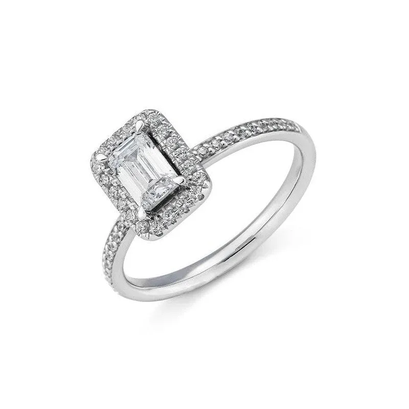Breuning Emerald Verlobungsring mit Labordiamanten - 41063310