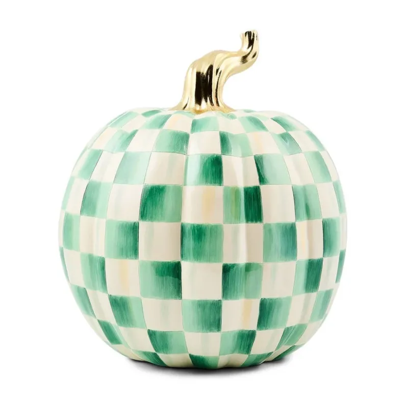 Emerald Check Large Pumpkin by MacKenzie-Childs