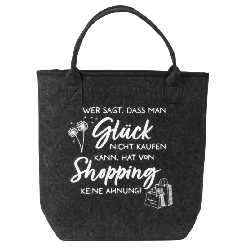 Filztasche Shopping Dunkelgrau 37 cm Filz Tasche Grau Einkaufstasche Shopper