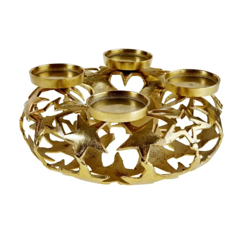 Adventskranz Sterne Gold Metall 31 oder 38 cm