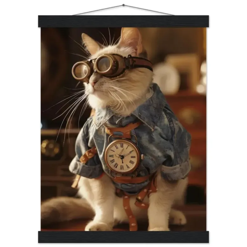 Schulposter – Korat Katze, Steampunk-Outfit, Brille | St Tropez Art