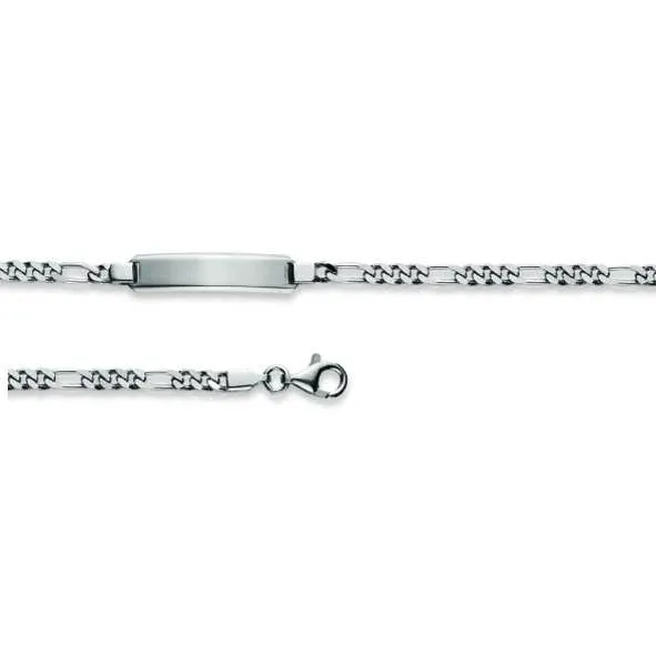 Figaro Plaketten Armband aus Silber 925 weiss - 6277.00051/1900