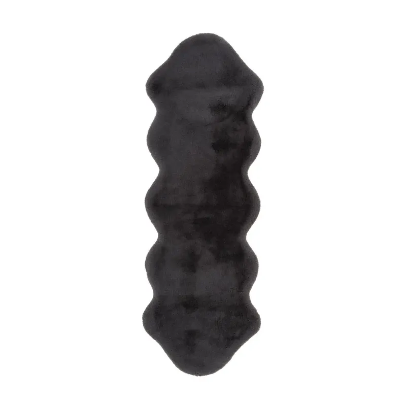 Teppich – Anthrazit Farbe, Doppelte Form, Weicher Flor - Rabbit Double Sheepskin 325 | Kayoom