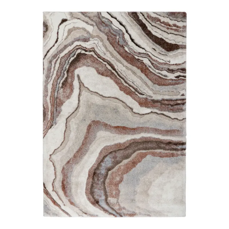 Teppich – Warme Terrakotta Töne, Weicher Kurzflor, Zeitlose Eleganz, 150 cm - Firenze 486 | Kayoom
