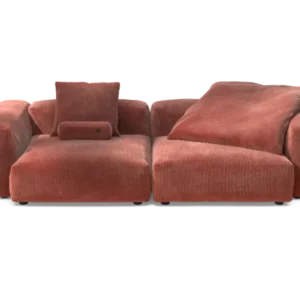 vetsak | Sofa Set 02 Large - Cord Velour - Brick | Modular Sofa | 3.5 Seater | Big Sofa