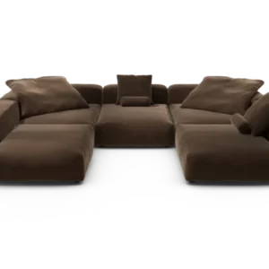 vetsak | Sofa Set 06 - Pebble - Umber | Modular Sofa | 6.5 Seater | Big Sofa | U-Shape | Corner Sofa